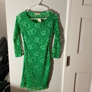 Green lace  mini dress